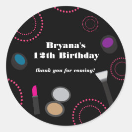 Rosa virvel svarta smink fest present klistermärke