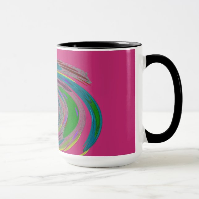 Rosa Virvelvind Design Monogram Mug Mugg (Höger)
