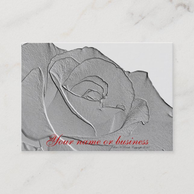 Rosa visitkort för elegantt silver (Framsida)