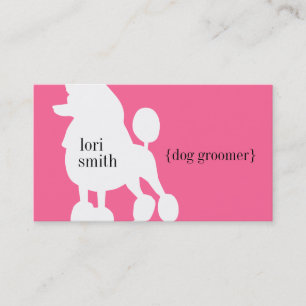 Rosa visitkort för pudelhundGroomer
