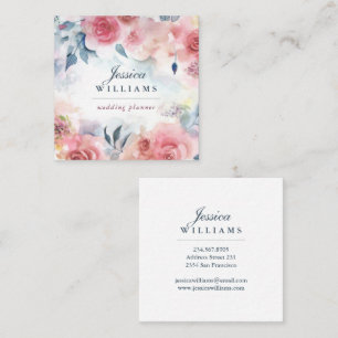 Rosa visitkort för röd rosBoho blommigt