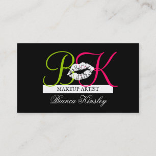 Rosa visitkortar för Monograms för Makeupkonstnär Visitkort