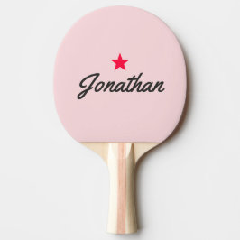 Rosa viskning och svart Vintage Star-signatur Pingisracket