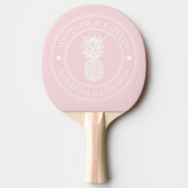 Rosa viskning Pineapple Bröllopskam & Namn Pingisracket