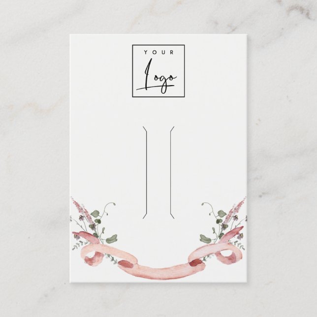 Rosa  Visning för Logotyp av menyfliksmenyflikskli Visitkort (Framsida)