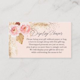 Rosa Visning Shower boho pampas blommigt Tilläggskort