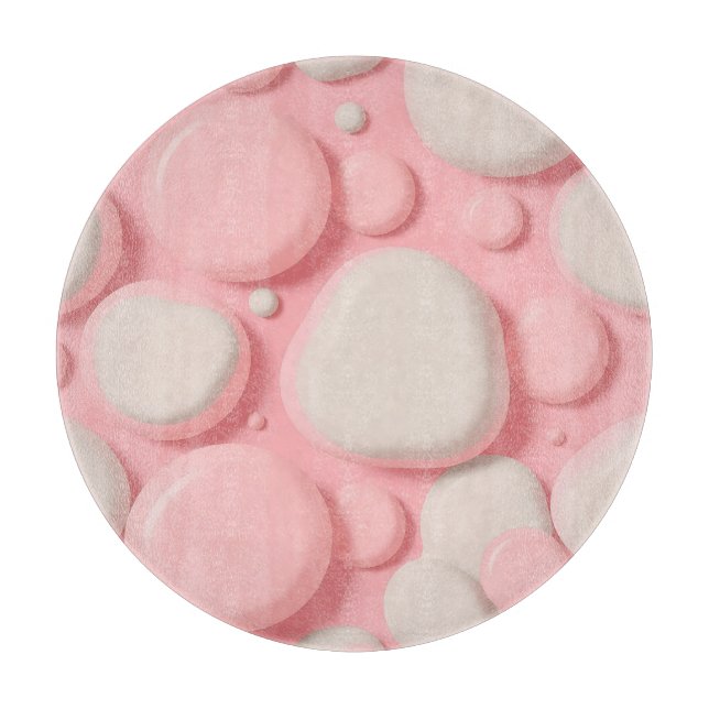 Rosa Vit 3D Bubbel Mönster Mjuk Pastell Abstrakt  (Framsidan)