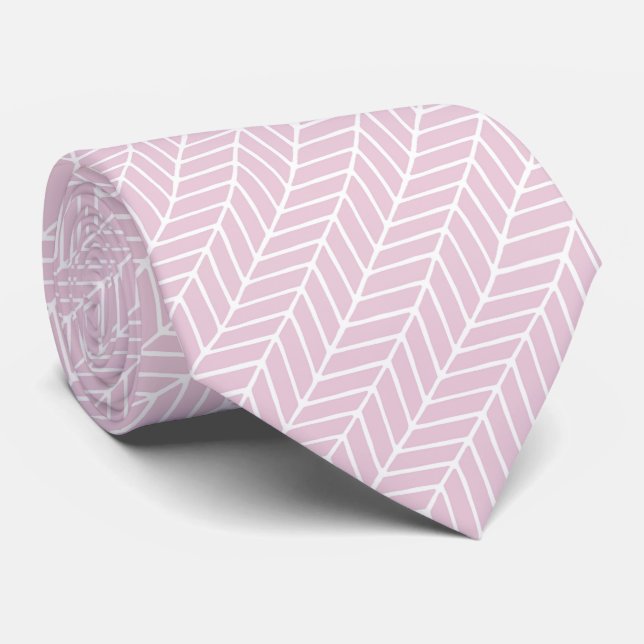 Rosa & vit Abstrakt Diagonal Chevron Mönster Slips (Rullad)
