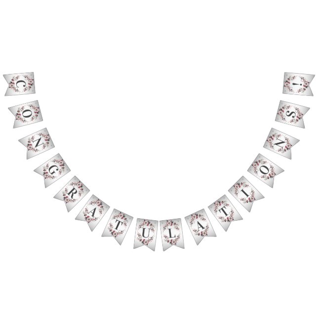 Rosa vit blomsterbuntingflagga vimplar (Alla)