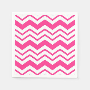 Rosa vit Chevron sicksack mönsterdesign Pappersservett