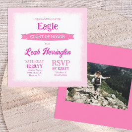 Rosa & Vit Eagle Court of Honor-fest Inbjudningar