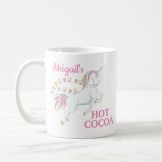 Rosa vit enhörning varm choklad kaffemugg