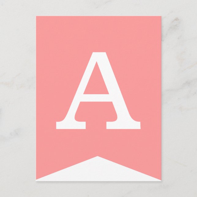 Rosa & Vit Festflagga Gör-det-själv Bunting Banner Vykort (Framsida)