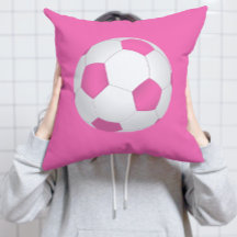 Rosa, vit fotboll - monogrammerad