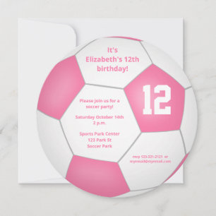 rosa, vit fotboll, temafödelsedagsfest meddelande