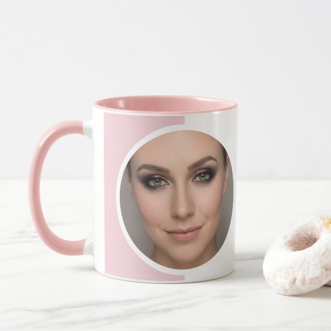 Rosa vit foto MUA  Elegant kaffekopp  (Med munk)