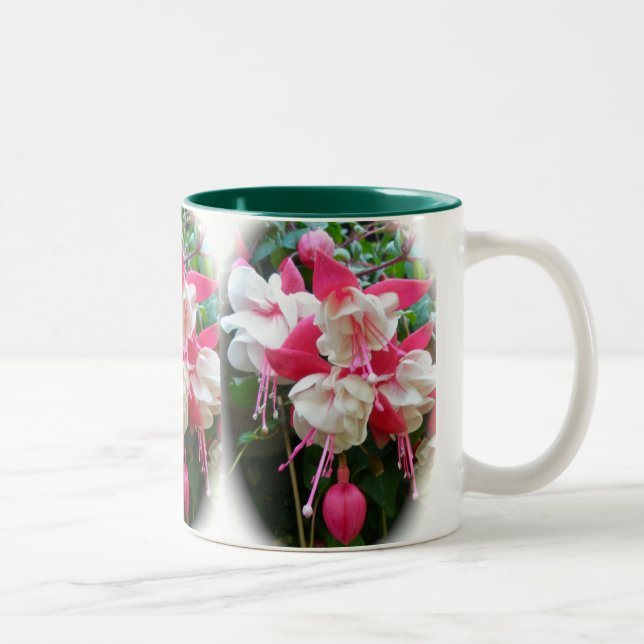 Rosa & Vit Fuschia-mugg Två-Tonad Mugg (Höger)