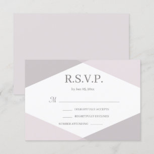 Rosa Vit Geometrisk Modern Bröllops-RSVP Inbjudningar