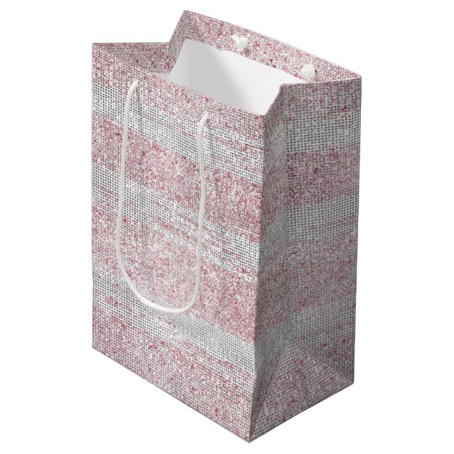 Rosa Vit Glitter Födelsedag (Framsidan Vinklad)
