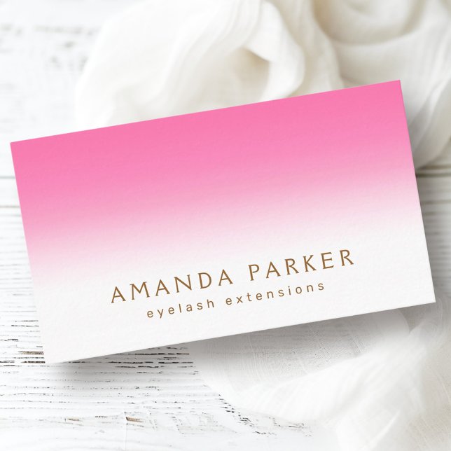 Rosa vit gradient chic feminin professionell visitkort (Pink white gradient chic feminine professional business card)