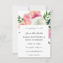 Rosa & vit Grått Blommigt 2 Spara datum V2