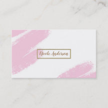 Rosa Vit & Guld Modern Minimal Rosa Pensel