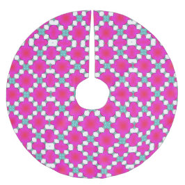 Rosa & Vit Julgransmatta Borstad Polyester