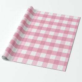Rosa & Vit Klassisk Rutig Mönster Presentpapper