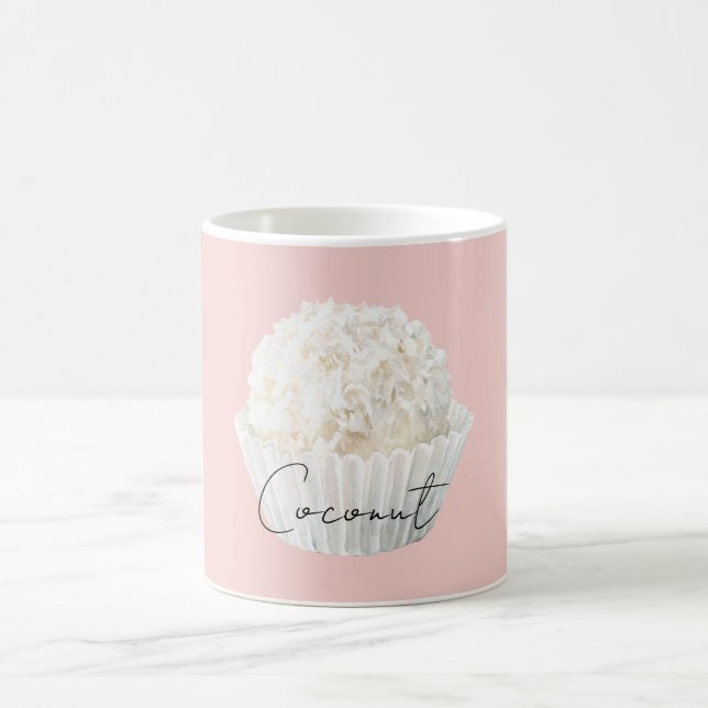 Rosa vit kokos-cupcake kaffemugg (Center)