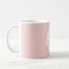 Rosa vit kokos-cupcake kaffemugg