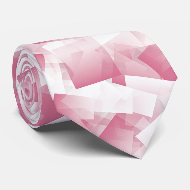 Rosa Vit Kubism Abstrakt Mönster Slips (Rullad)