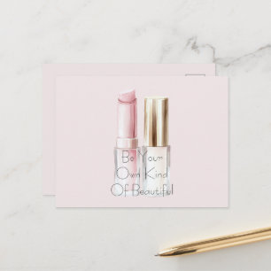 Rosa vit läppstift Elfenbensfärgad nagellack Vykort