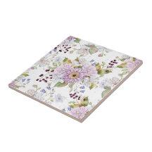 Rosa Vit Lila Akvarell Vildblomma