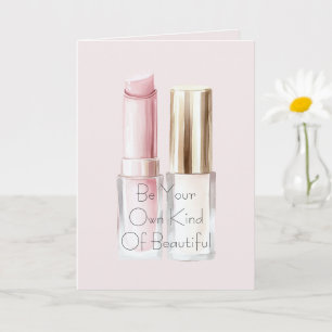 Rosa Vit Lippstift Elfenbensfärgad Nagellack Kort