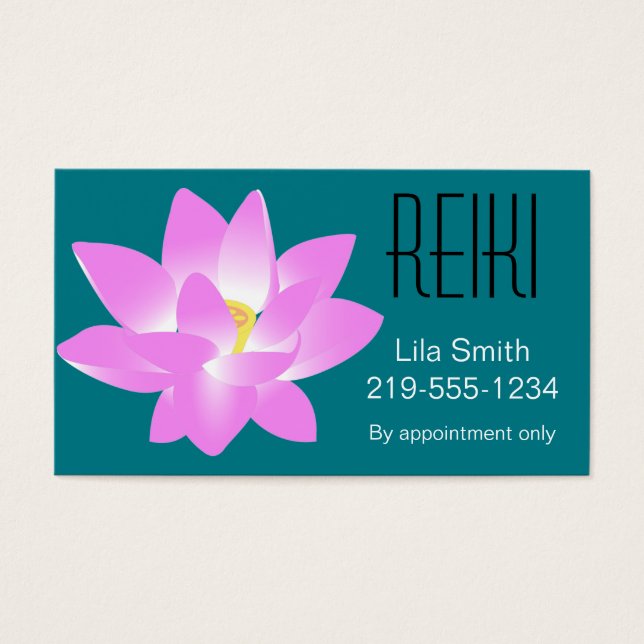 Rosa & vit Lotus Flower Visitkort (Framsidan)