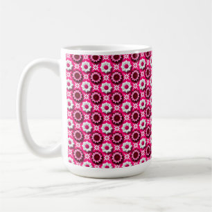 🌸Rosa vit lotusblommig mönster modern dekoration✨ Kaffemugg