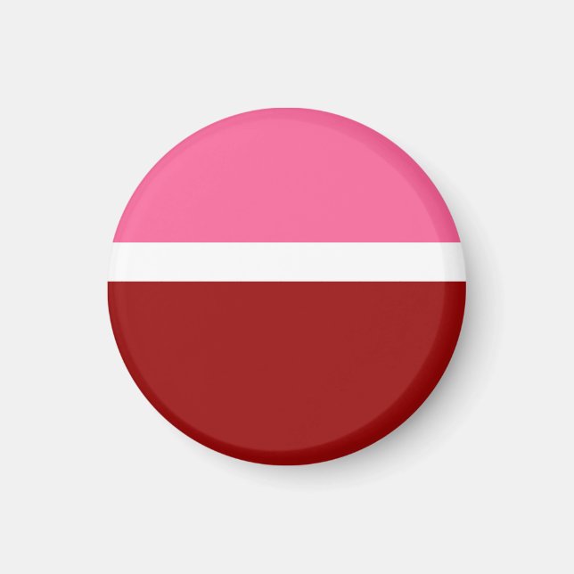 Rosa Vit Maroon Röd Färgblock  Magnet (Framsidan)