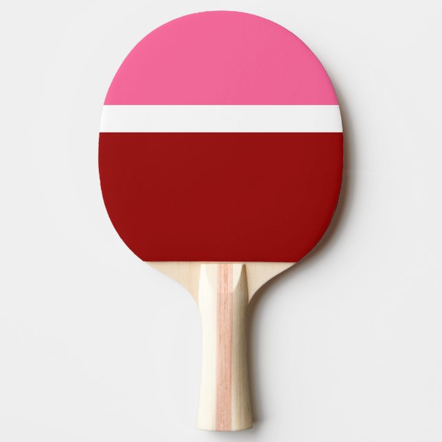 Rosa Vit Maroon Röd Färgblock  Pingisracket (Framsidan)