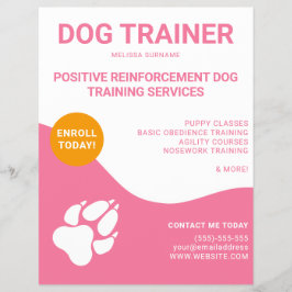 Rosa & Vit Med Orange & Hundpaw - Hundtränare Reklamblad