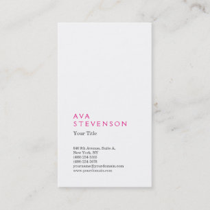 Rosa Vit, minimalistisk, modern, vanlig Profession Visitkort