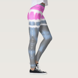 Rosa, vit och blå färgnyans Vrid Sway i Stil Leggings