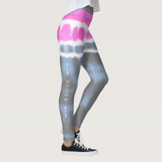 Rosa, vit och blå färgnyans Vrid Sway i Stil Leggings