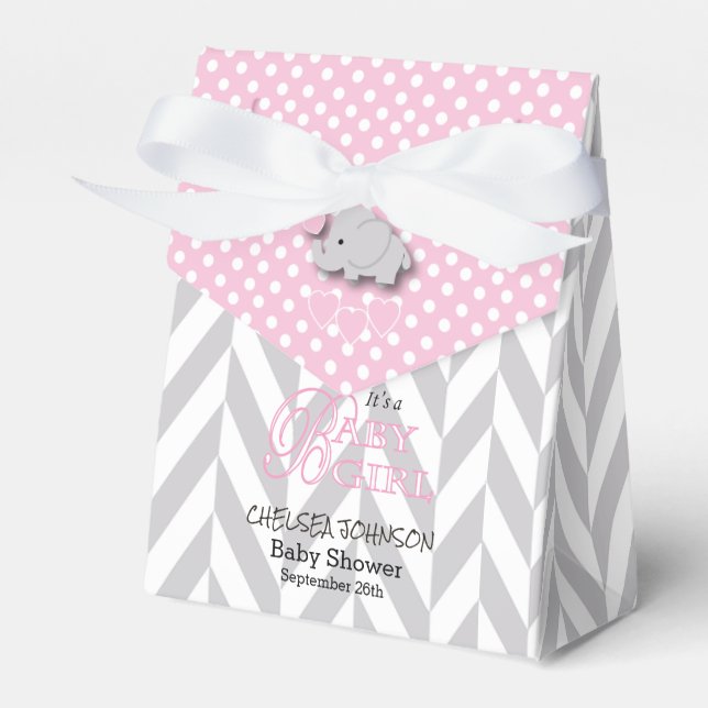 Rosa, vit och grå elefant presentaskar (Framsidan Sidan)