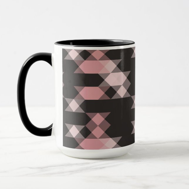 rosa vit och grå geometrisk mugg (Vänster)