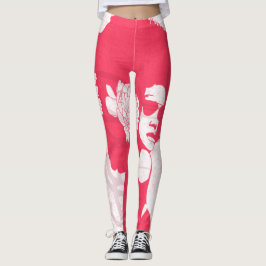 Rosa, vit och graffiti afro leggings