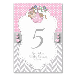 Rosa, vit och Grått-apa - Bordsnummer