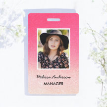 Rosa vit Ombre Glitter Personalized Staff Foto