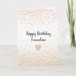  Rosa Vit Peach Ombre Guld Confetti Kort
