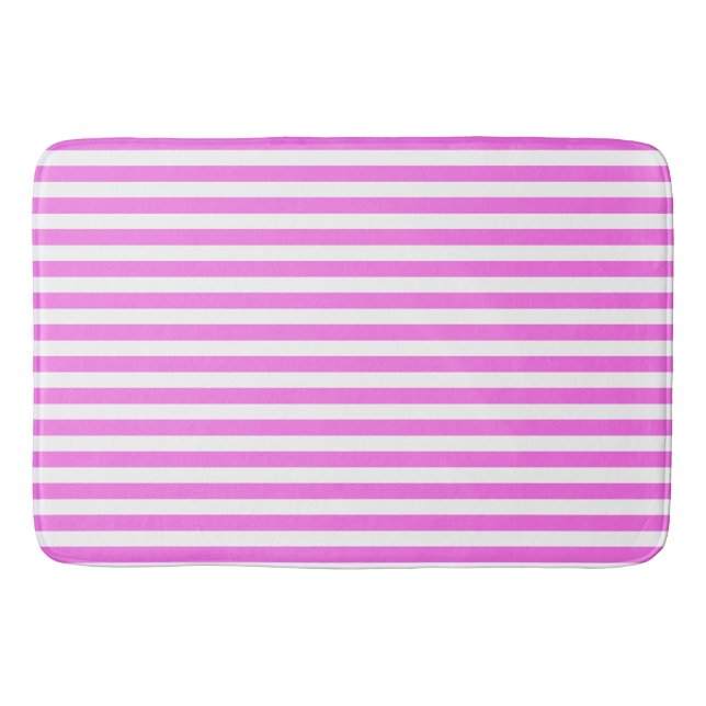 Rosa/Vit Rand Bath Mat Badrumsmatta (Framsidan)