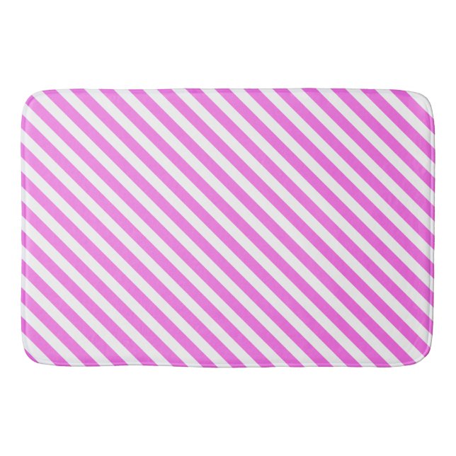 Rosa/Vit Rand Bath Mat Badrumsmatta (Framsidan)